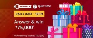Amazon Today Quiz Contest 25 Feb: Win Rs 75000 Amazon Pay Balance