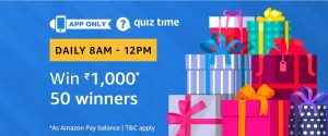 Amazon Quiz 22nd February Answers – 50 Winners can win Rs.1000/- each