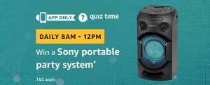 Amazon Quiz 5 March 2019 Answers – Win Sony Portable Party System Today