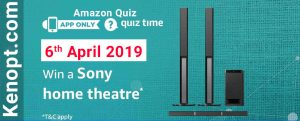 Amazon Quiz 6 April 2019 Answers – Win Sony Home Theatre Today